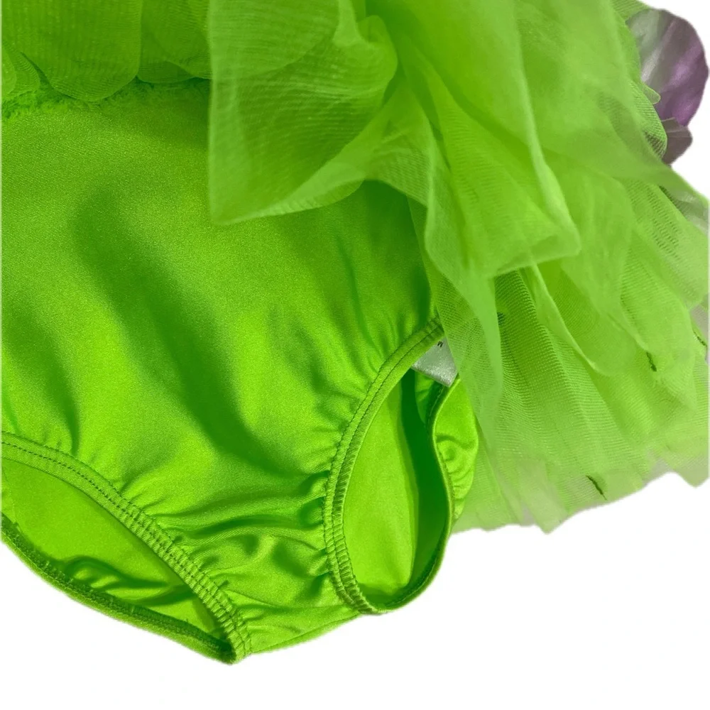 Revolution Ruffle Lime Green Flower Leotard Dance Dress Fairy‎ Princess Costume